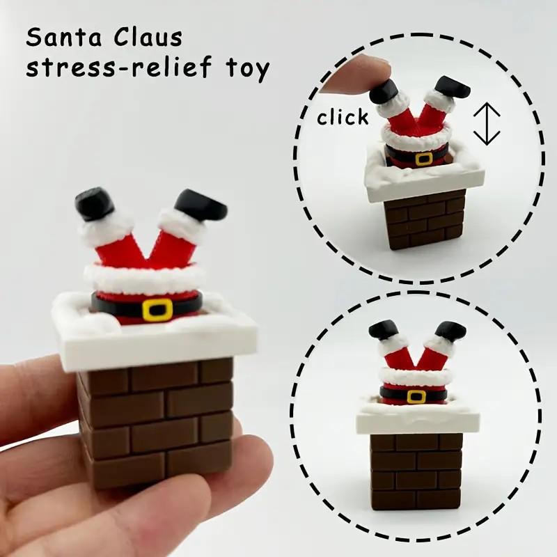 3D Printed Christmas Holiday Decoration Desktop Doll Santa Claus Falling Chimney Cute And Fun Relax Toy Pressed Ornament Clicker