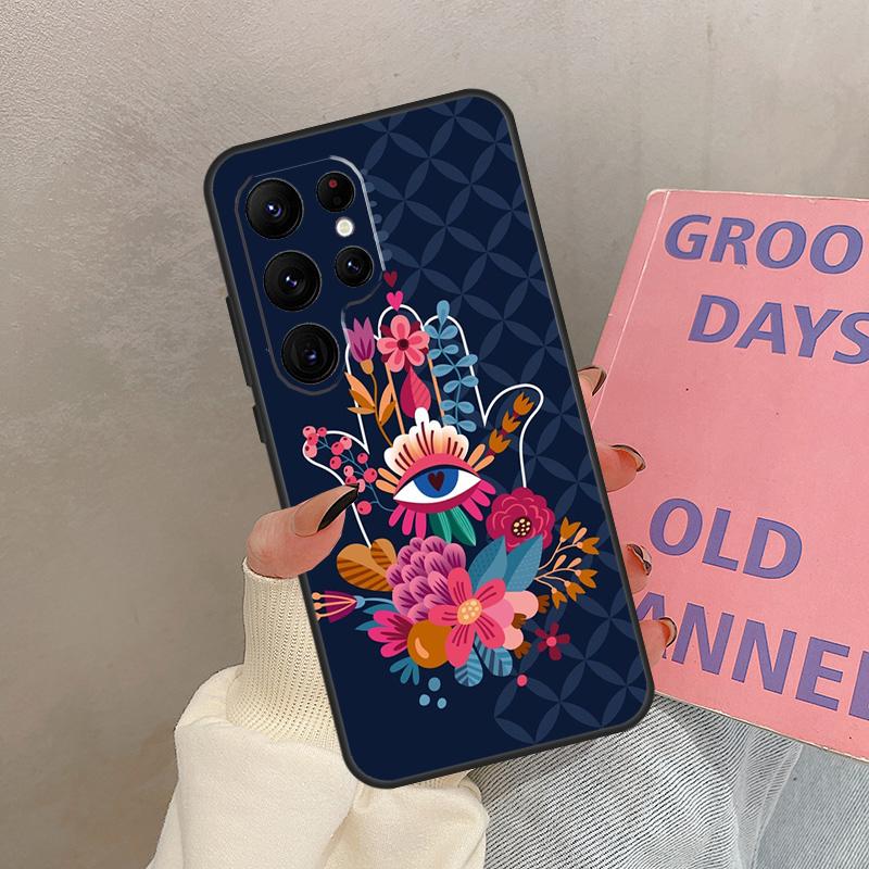 Hamsa Hand Of Fatima Case For Samsung Galaxy S24 Ultra S20 S21 S22 S23 S25 Ultra S9 S10 Plus S25 FE Cover Coque