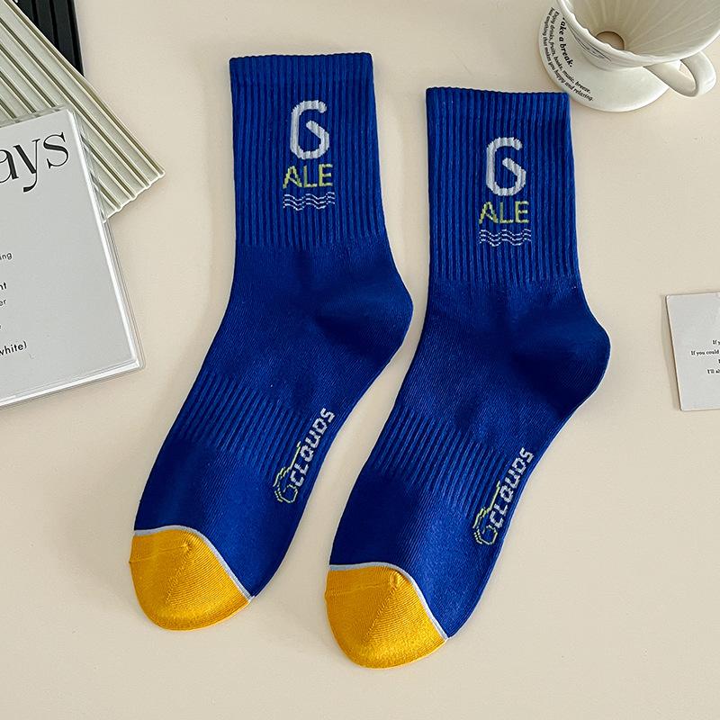 

Мужские зимние носки до середины икры, универсальные и модные мужские длинные баскетбольные носки 1 pair синий