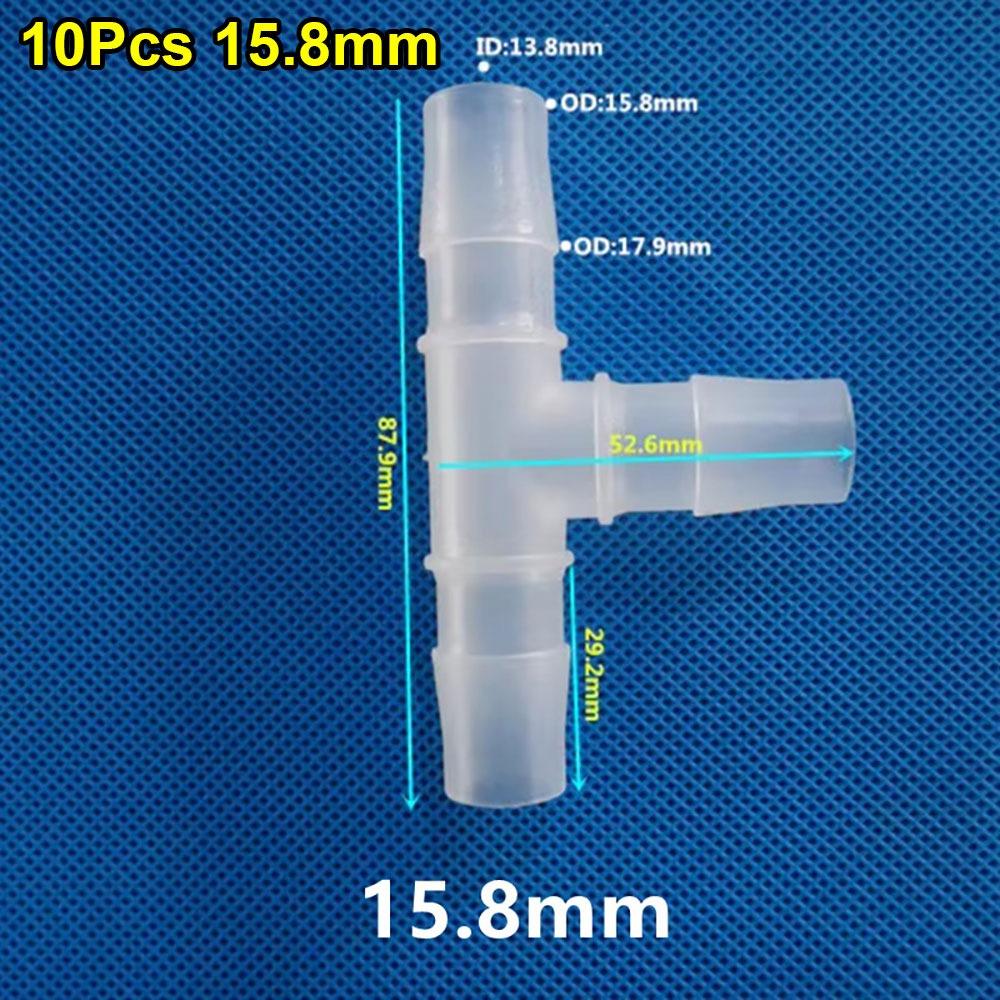 10Pcs 1.6-15.8mm T-Type Tee Connector Equal Diameter Plastic 3 Way Connector PP PE Soft Hose Fittings