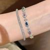 Exquisite Colorful Rhinestone Inlay Bracelet for Women Light Gem Chain Bracelet Wedding Jewelry Gifts