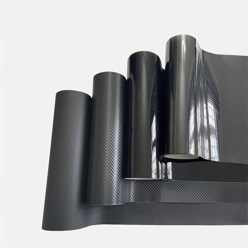 Película de Envelopamento para Carro em Fibra de Carbono Brilhante Fosca 100x300cm com Guia de Ar Autoadesivo