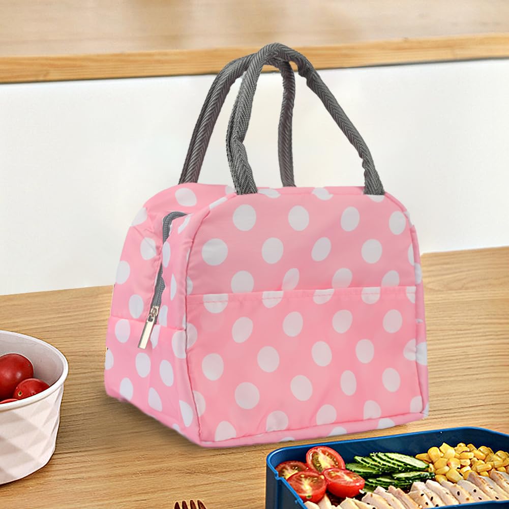 Cute Lunch Bag, Reusable Insulated Lunch Tote, Leakproof High Capacity Lunch Tote Bags for Work, Travel, Camping