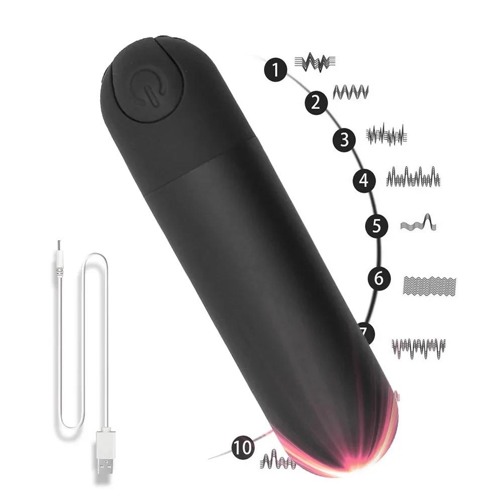 USB Charge Powerful Bullet Vibrator Women Clitoral Stimulator Vaginal G Spot Masturbation 10 Speed Vibrators Adult Sex Toy dildo
