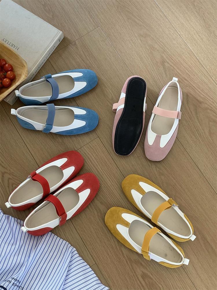 Fashion IPPEUM Red Mary Janes Shoes Women Daily Cute Ballet Flats For Girls Ballerina Sneakers Shoes