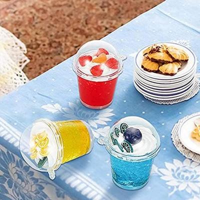 10PCS Plastic Mini Coffee Cups Transparent Mousse Cup Ice Cream Cup Decor Charms Dish