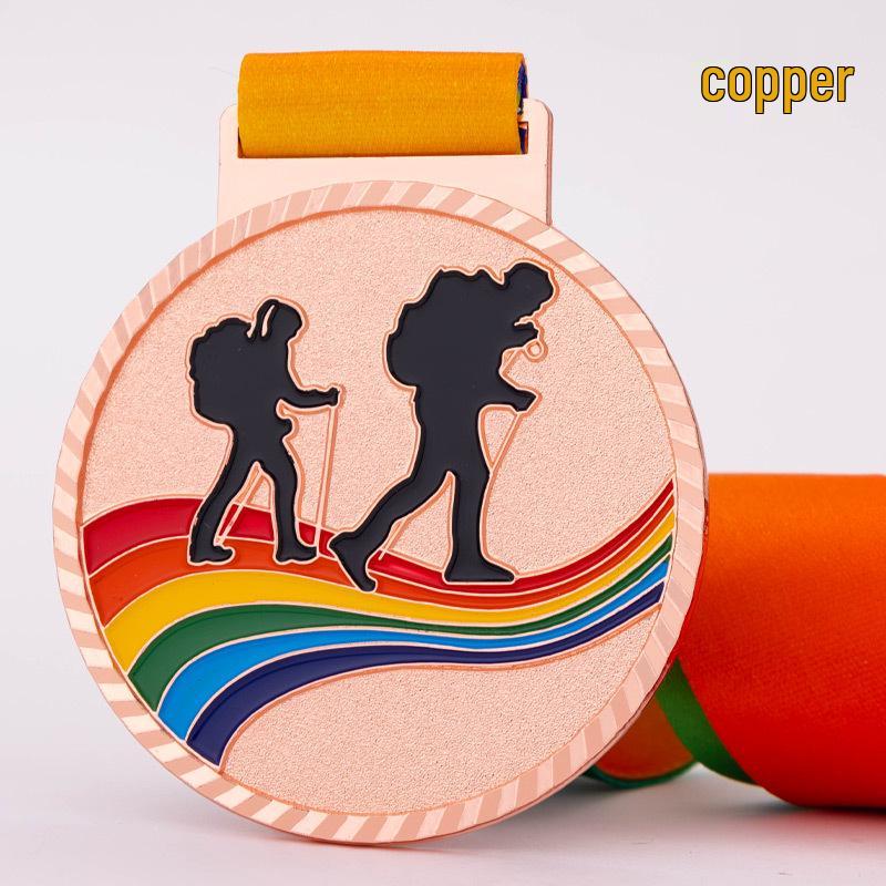 Custom Gold Medal for Mountain Climbing, Hiking, Off-Road Racing, and Marathon Events