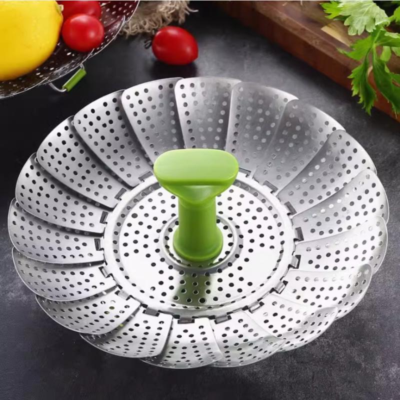 9/11Inch Stainless Steel Lotus Steaming Tray Folding Food Steamer Vegetable Fruit Food Basket Mesh Steamer Rack Cooking Cookware