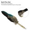 Quill Pen Set Retro Elegant Exquisite Pattern Stainless Steel Nib Wear Resistant Caligraphy Pen Kit