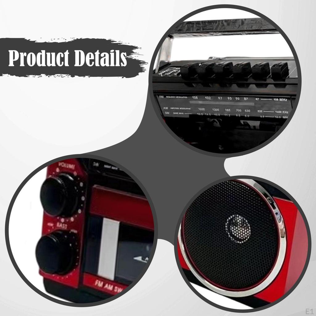 Radio Cassette Player Retro Decor Built in Speaker Multifunctional Compact Tape Recording Music Gift