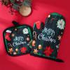 2 szt./zestaw Rękawice świąteczne Rękawice kuchenne Wesołych Świąt Dekoracje Xmas Home Kitchen Ozdoby Navidad Noel Nowy Rok 2025 Prezenty