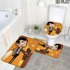 3pcs Mr. Bean Pattern Flannel Nonslip Absorbent Washable Decorative Bathroom Home Toilet Seat Cover Mat