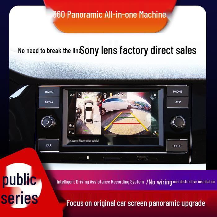 360° Panoramic Dual CAN Display for VW T-Roc, Teramont X, Tiguan L, Sagitar