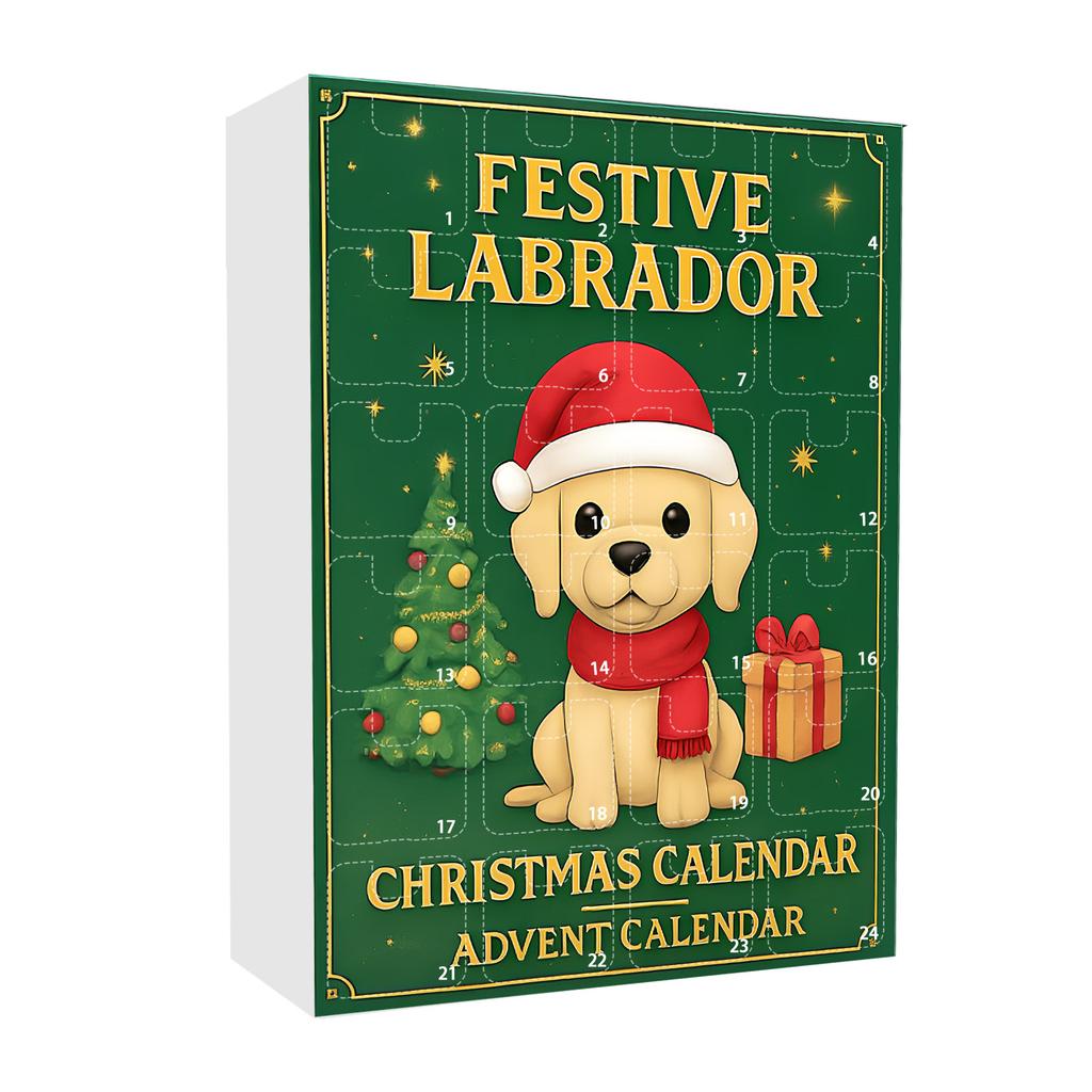 Labrador Jul Nedräkningskalender, 2D Akrylprydnad, Julgransdekoration, Lämplig För Juldekorationer