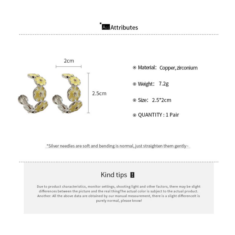 2026 New Drip-Glaze Hoop Earrings for Women C Shape Flower Geometric Earrings Buckle Sweet Cute Banquet Daily Wear Jewelry Gifts