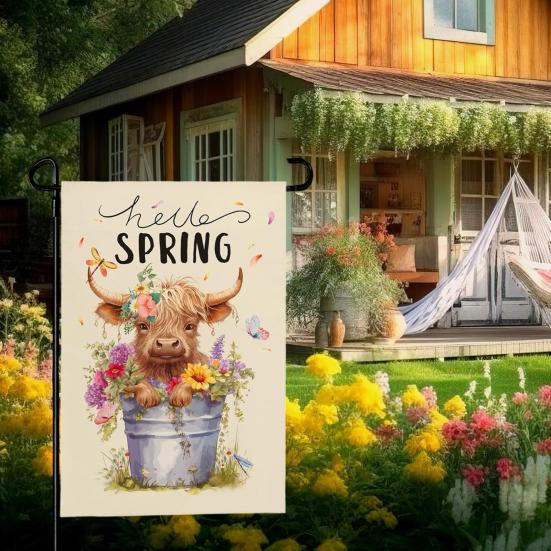 Double-Sided Garden Flag for Porch 12x18 Inch Fade-Resistant Spring Floral Butterfly Print Decorative Flag for Outdoor Yard Patio Mailbox Seasonal