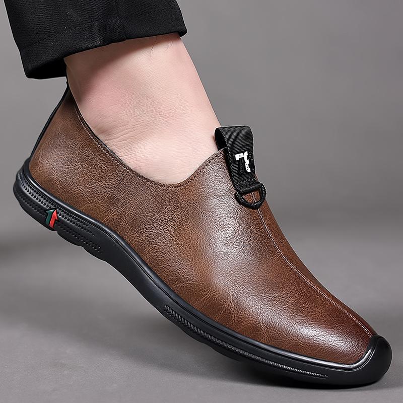 FashionSoft Sole Leather Loafers for Men Spring Autumn Recreational Driving Shoes Male Fashion Casual Non-slip Business Men Dress Shoes