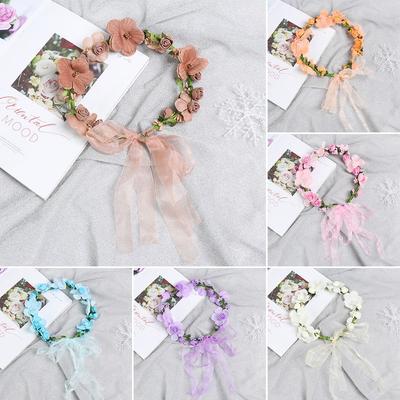 Acessórios para cabelo de coroa Faixa de cabelo na testa Coroas de cabelo de noiva Faixa de cabelo de flores Coroa Guirlanda de casamento