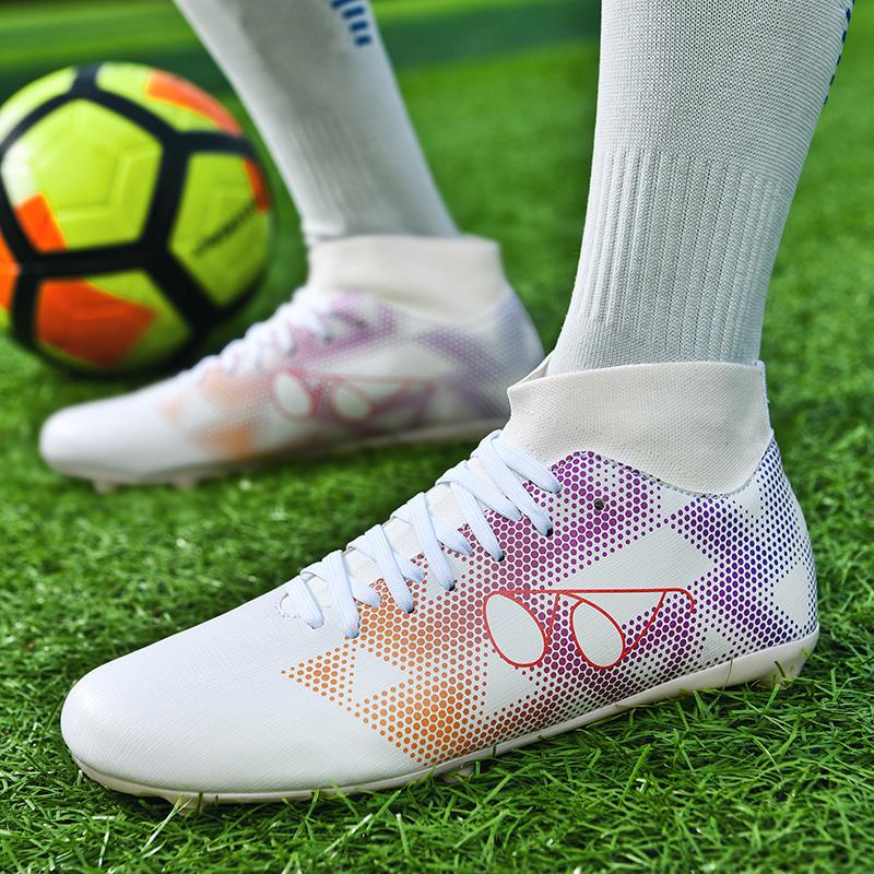 Hip-top Football Shoes Men's/female AG Long Nail Socks, Students Artificial Grass Football Competition Training Shoes