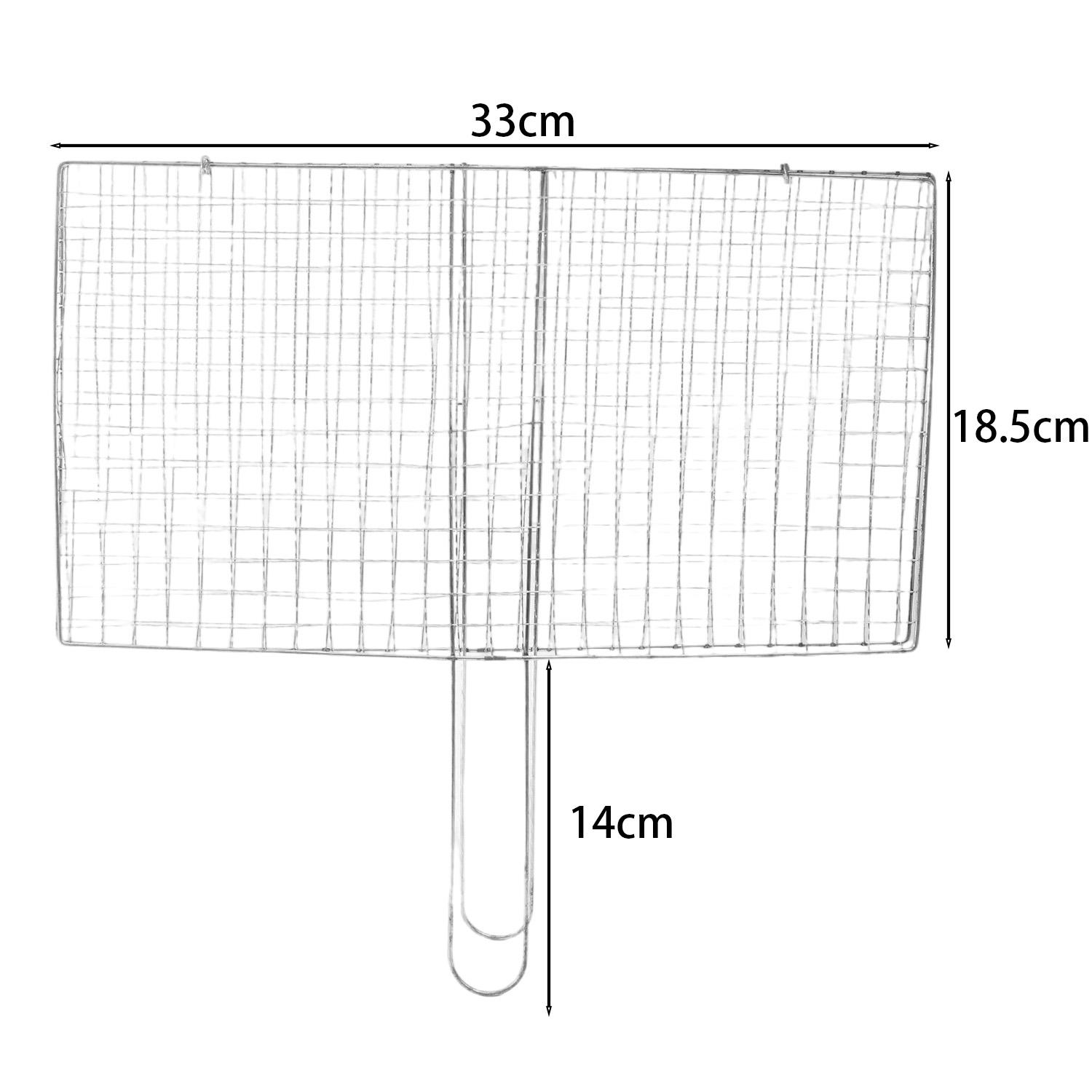 

Stainless Steel BBQ Mesh with Handle for Meat Steak Barbeque Griller Cooking Tools Portable Folding Outdoor Camping Barbecue Net