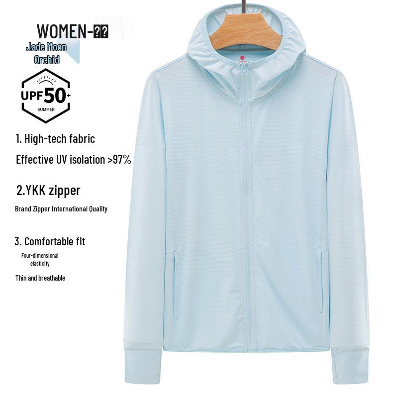 Erkek ve Kadın UPF 50+ Buz İpeği Uzun Kollu Güneş Koruyucu Ceket