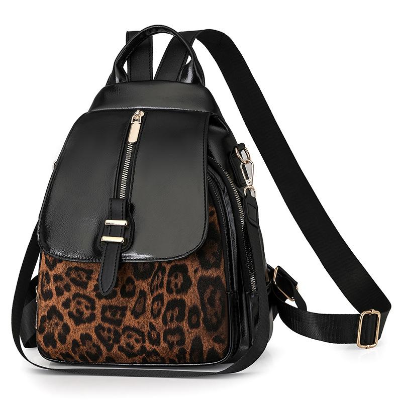 Retro casual backpack trendy printing contrasting colors fashionable outdoor versatile large capacity