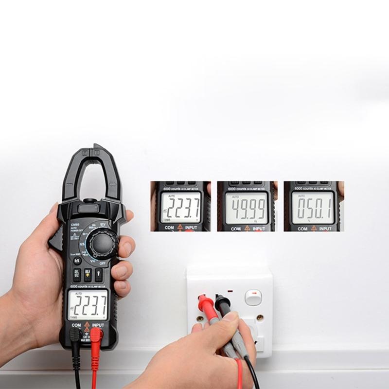 Digital Clamp Meter Auto Ranging TRMS Backlit VFC NCV Meter AC/for DC Voltage AC Current Frequency Resistance Capacitanc