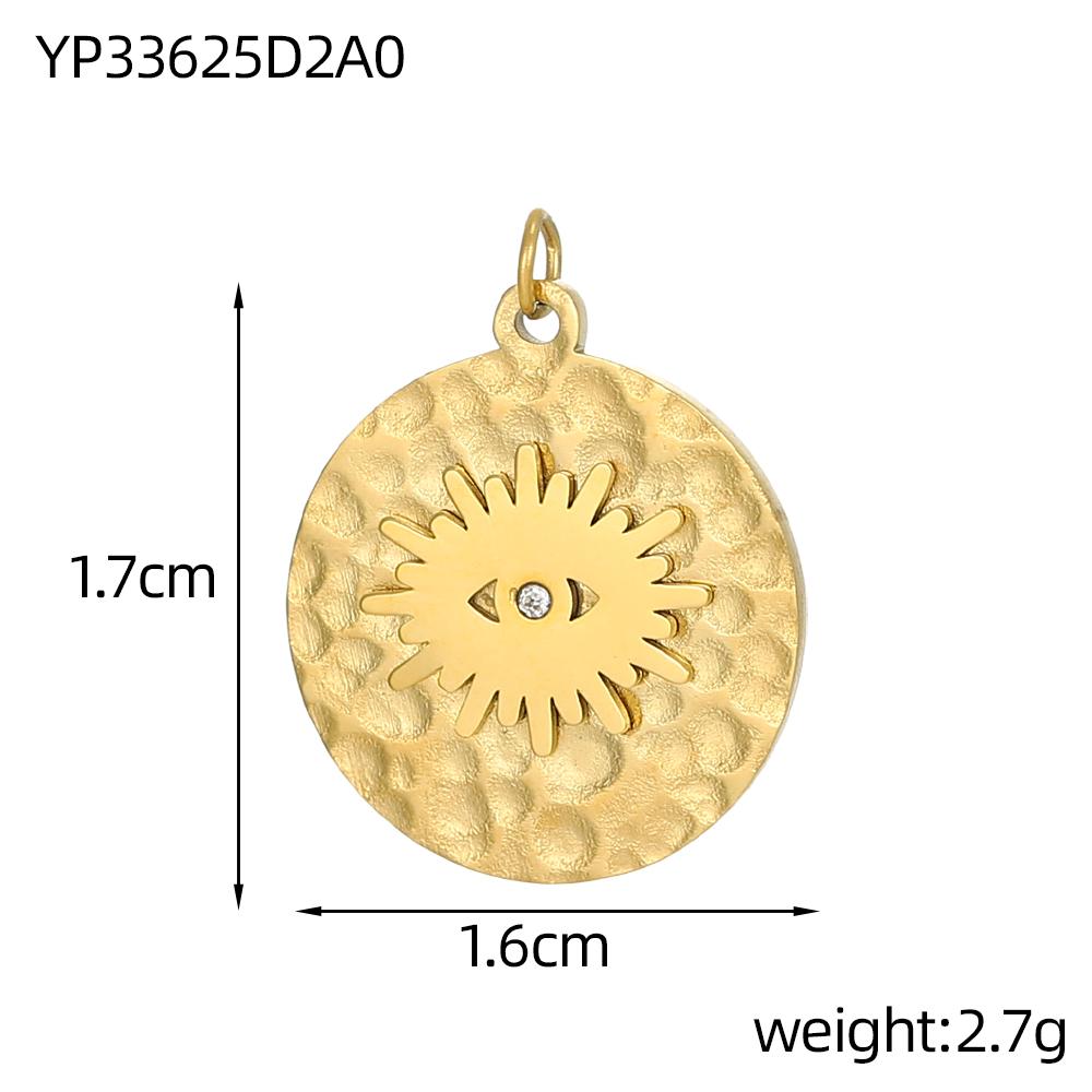 CARLIDANA Vintage Popular Pendant Hollow Charms Stainless Steel Gold Plated Heart Palm Zircon Evil Eye Charms for Jewelry Making