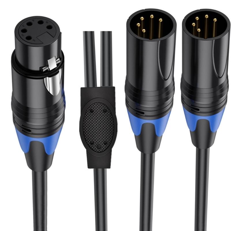 5Pin XLR Splitter Cable With 5Pin XLR Male And Female Connectors For Professional Sound Systems 50cm/19.69in