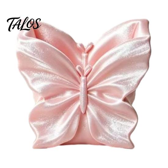 Polished Surface Storage Case Butterfly Shape Box, Silk Texture Large Capacity Desktop Organizer, Multi Purpose Container Sturdy PET Space Saving