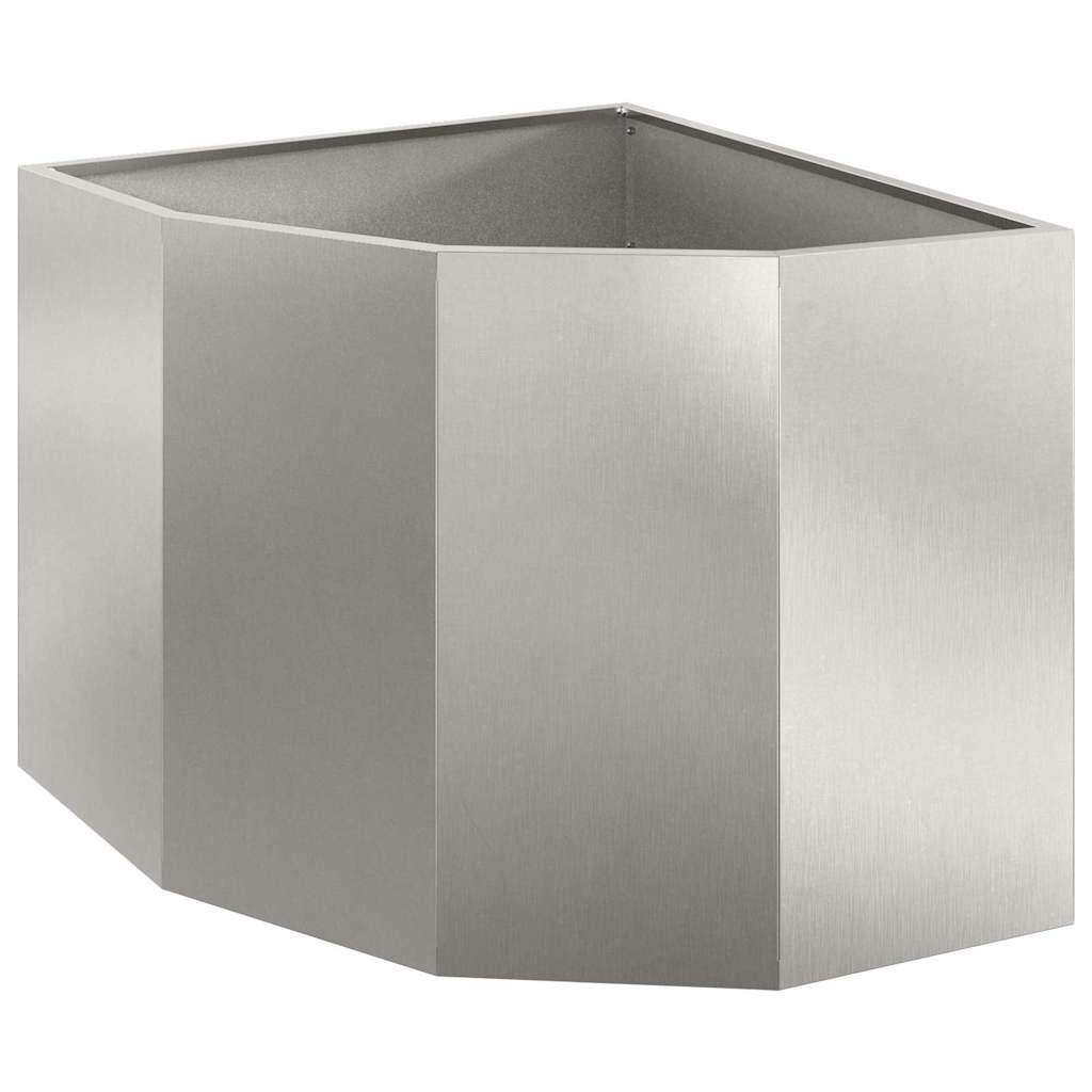 Corner Planter Silver 60 X 60 X 50 Cm Stainless Steel