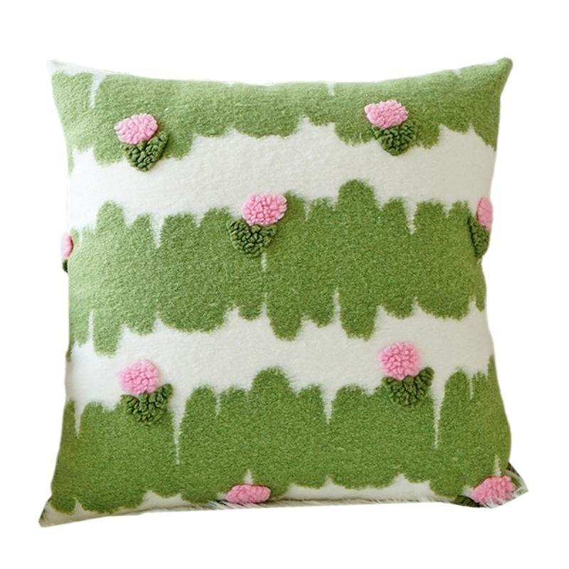 Декоративная наволочка для подушки с вышивкой листьев 18x18 дюймов Декоративные цветочные чехлы для подушек на диван диван-кровать спальню Декор 1560₽