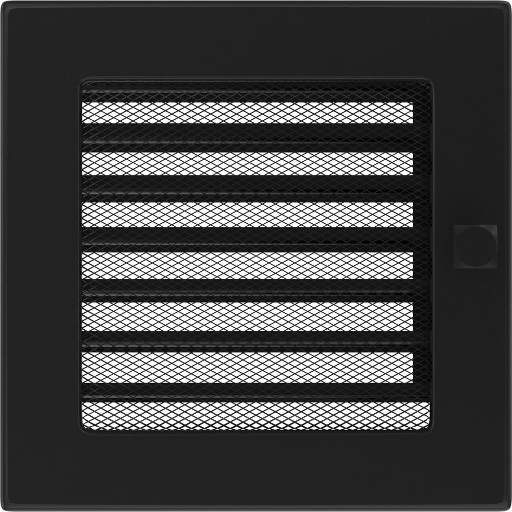 Ventilasjonsdeksel 17x17 sort med persienner