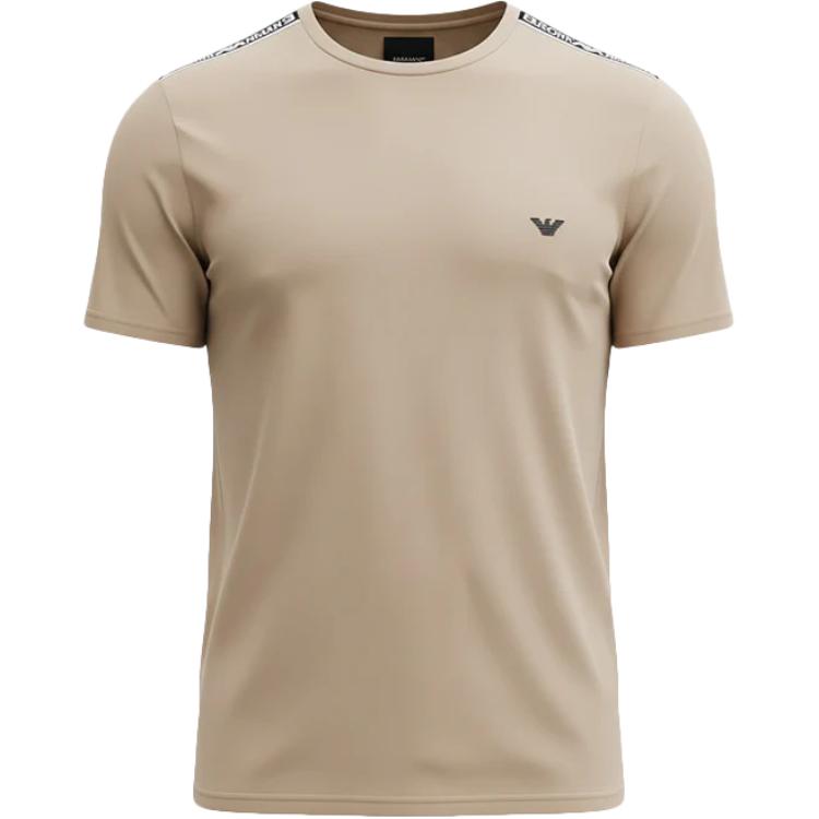 Emporio Armani Solid Color Cotton Short Sleeve Round Neck Logo Embroidered T-Shirt Men tops EM000384-AF10779-U8082