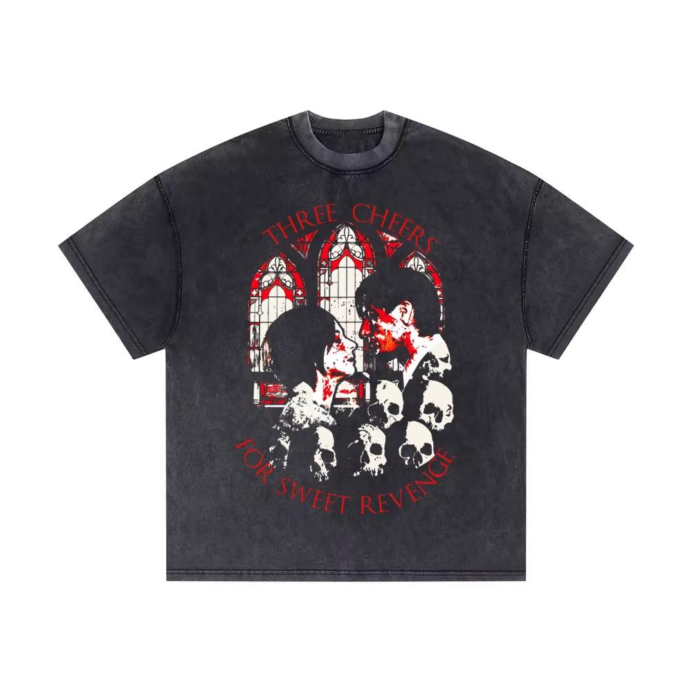2026 Washed Vintage My Chemical Romance 2007 Tour T Shirt Men Women Parade Punk Emo Rock Band T-shirts Gothic Cotton Oversized T-shirts