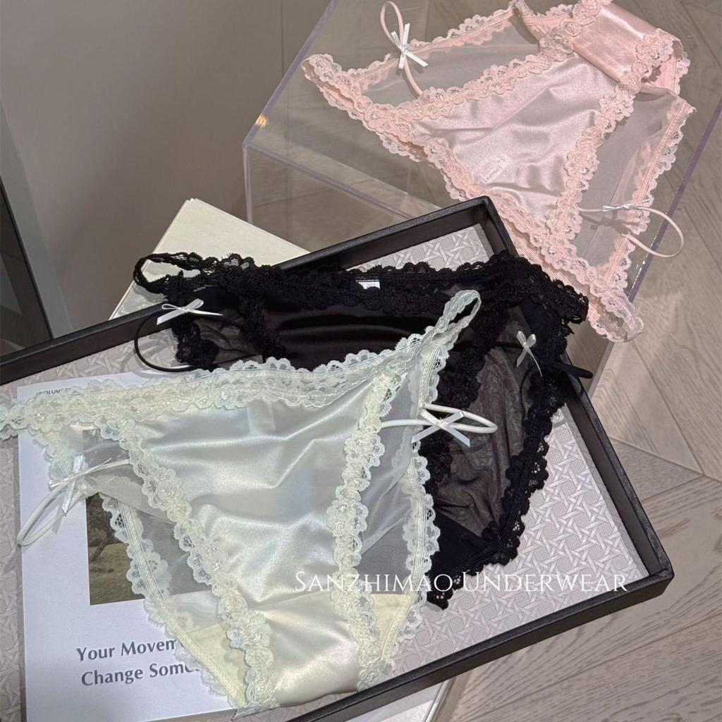 Romantic Cherry Blossom Satin Thongs - High Slit, Lightweight & Breathable