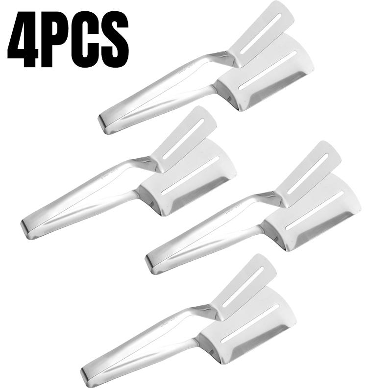 1-4pc Stainless Steel Steak Clips Multifunctional Food Tongs Picnic BBQ Clip Cooking Tong Fish Meat Pizza Kitchen Baking Tools