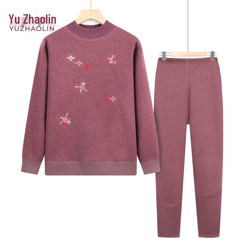 

YUZHAOLIN Women s Plus Velvet Thick Thermal Underwear Set for Elderly 2XL
