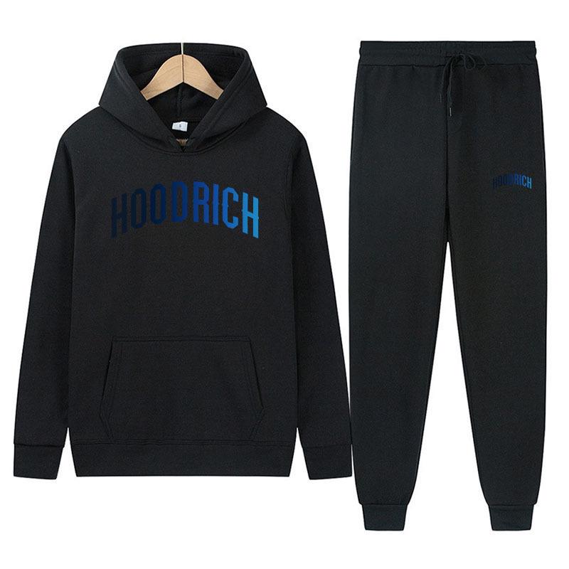 Hoodrich Neues grenzüberschreitendes Sportbekleidungsset: Hoodie & Sweatshirt mit Muster Zweiteiler