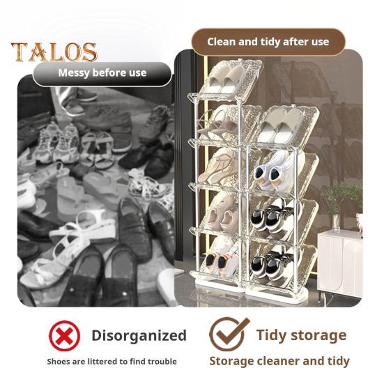 Šikmý úzký stojan na boty 5 úrovní Robustní konstrukce Snadná montáž Organizér pro ukládání bot Vertikální stojan na boty