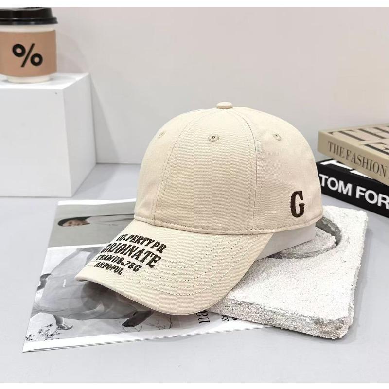 Baseball cap women's summer deep top fashion versatile face small letter embroidery sun hat sun protection cap men