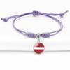 Purple Stylish Unisex Charm Bracelet With European Country Flags Length Adjustable
