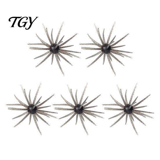 High Resilience Baits 5Pcs Bionic Sea Urchin Lure, 4cm/0.5g, 7cm/1.6g, 9cm/2.8g, 11cm/8.7g Floating Soft Artificial Bait, Fuzzy Lure for Freshwater