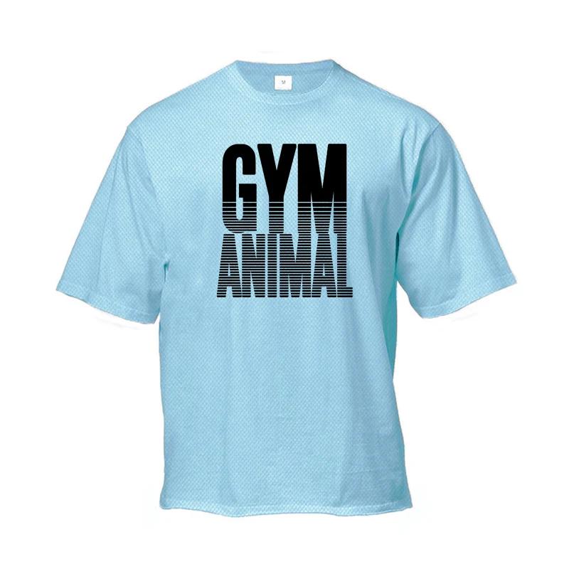 Muscleguys Gym Animal Running T-shirts Mens Oversized Drop Shoulders Half Sleeve T Shirt Summer Quick Dry Mesh Clothing Fitness Loose Shirt