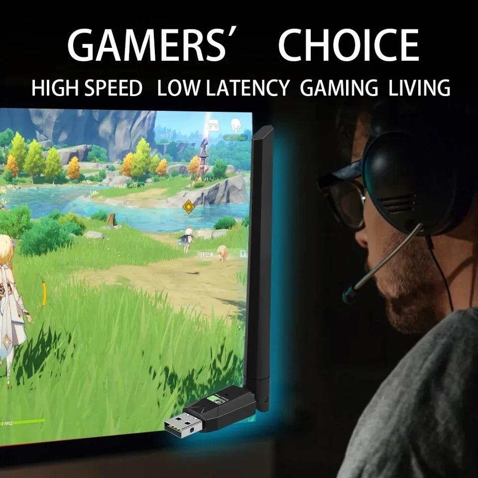 2 in 1 USB Bluetooth 5.4 Adapter 900Mbps Bluetooth Dongle Dual Band 2.4G&5GHz Wireless Network Card WiFi Receiver For Win10/11