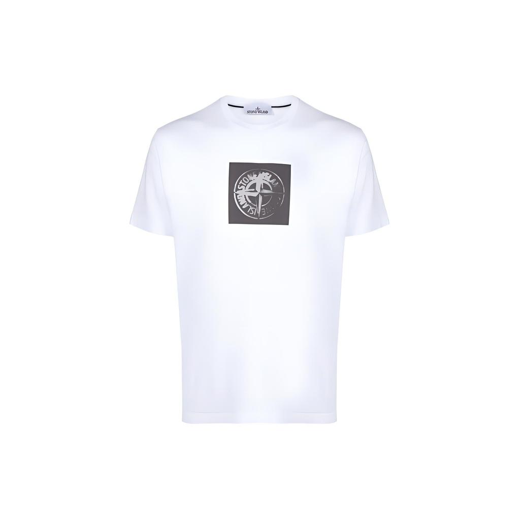 Stone Island Ss24 Letter Pattern Printed Crew Neck Fitted Short Sleeve T-Shirt Men T-Shirt White 80152NS83-V0001