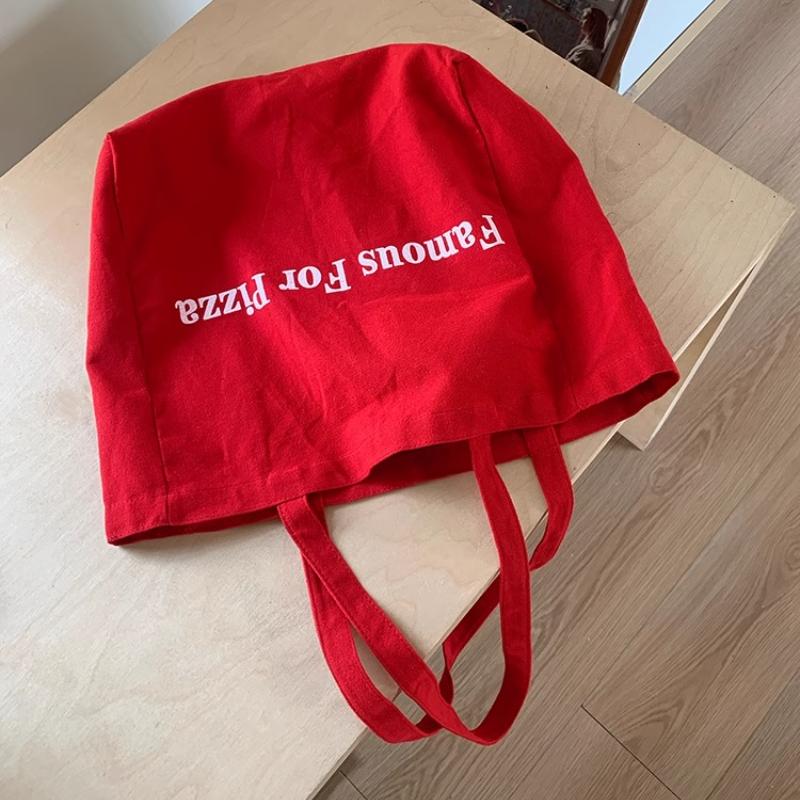 Fashion Letter Women's Canvas Shoulder Bags Large Capacity Casual Ladies Travel Tote Handbags Casual Simple Female Shopping Bag