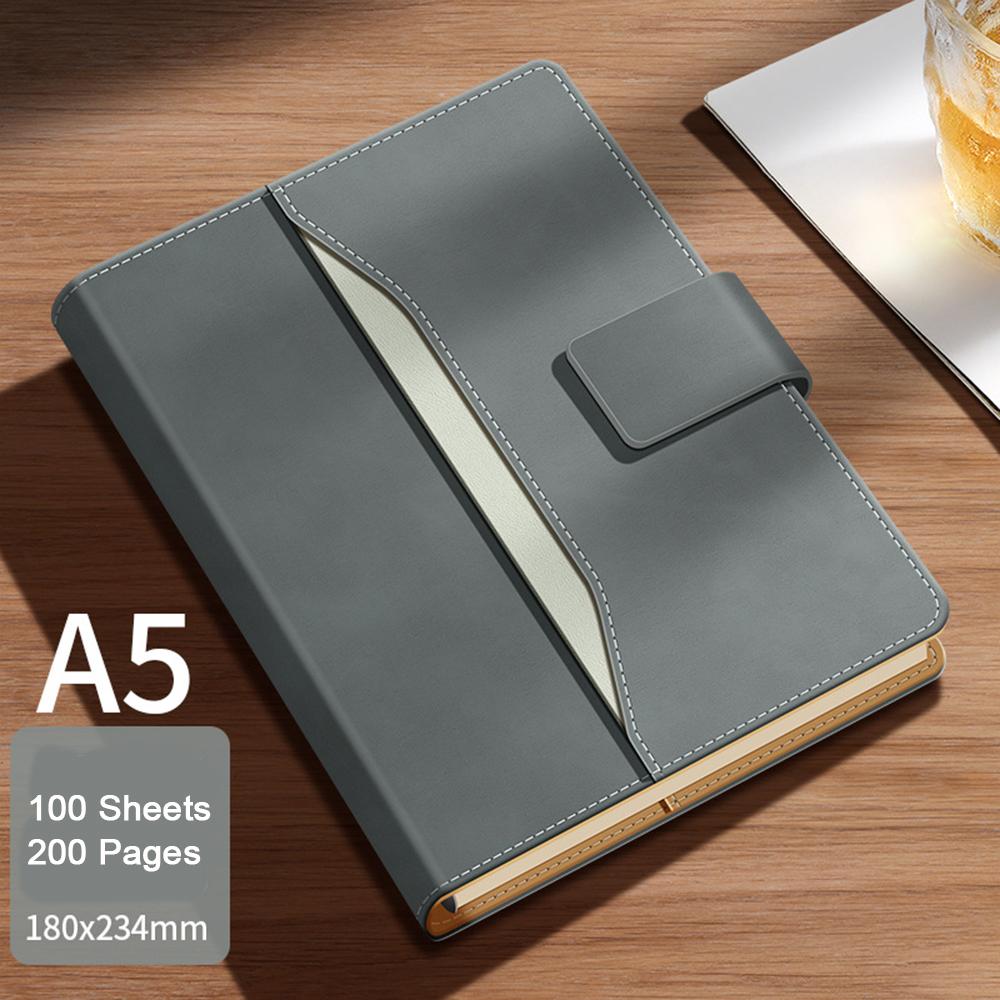 (Logo Can Be Engraved) A5 Leather Student Subject Notebook, Business High-end Loose-leaf Notepad, Buckle Diary, Work Meeting Minutes, Travel Diary