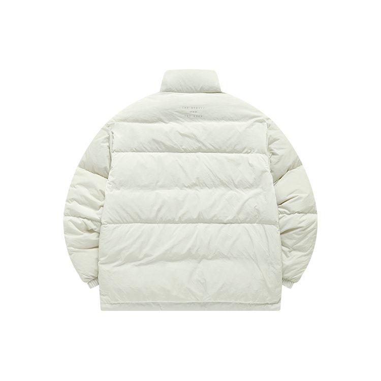 Fila Mihara Yasuhiro Collaboration Series Logo Embroidered Solid Color Sports Stand Collar Down Jacket Unisex Outerwear Antelope-White F11U143902F-IV