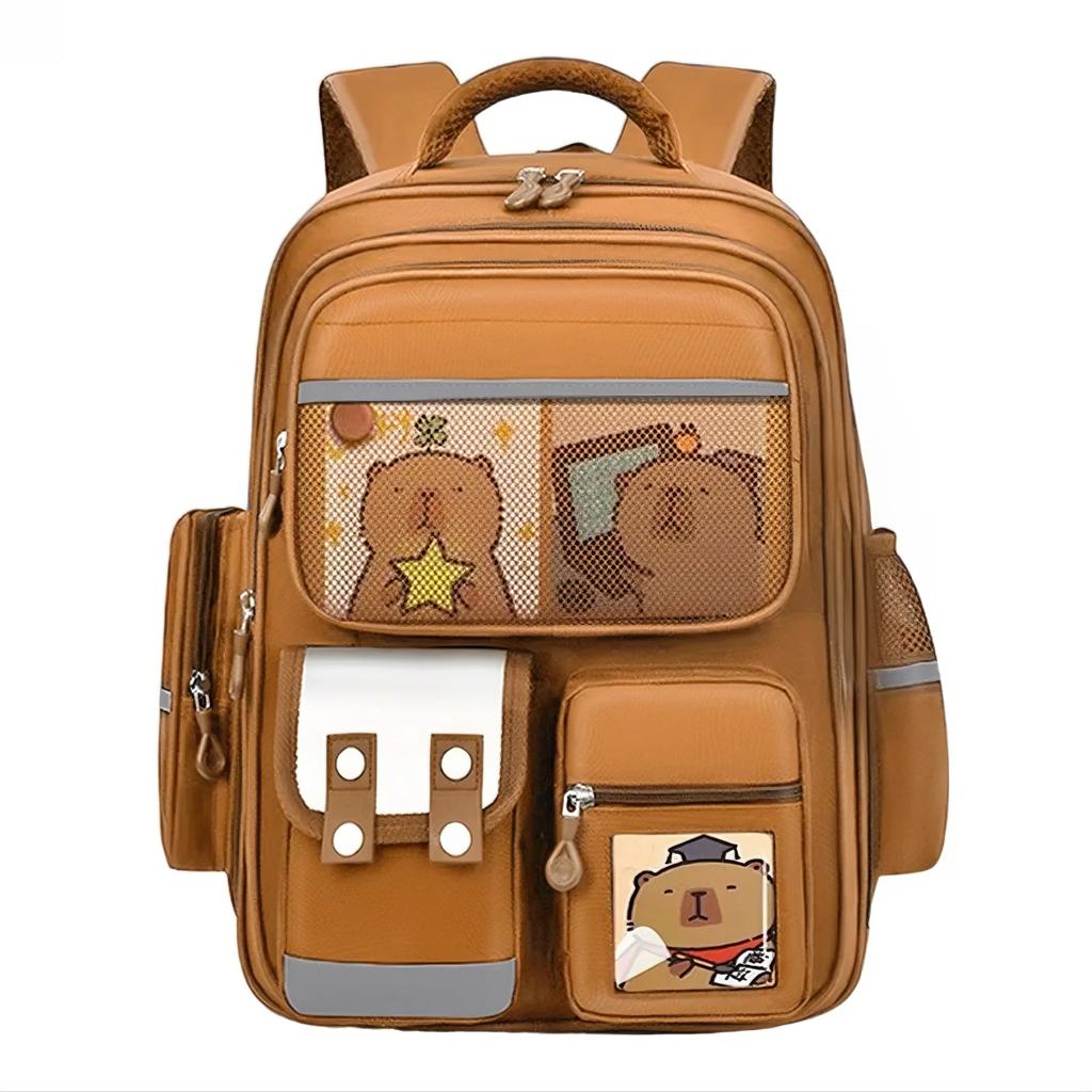 Capybara Backpack Lightweight Large Capacity School Bag Breathable Casual Daypack for Kids with Adjustable Strap